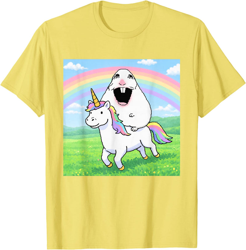 Happy Hamster Meme T-Shirt - Lemon Yellow