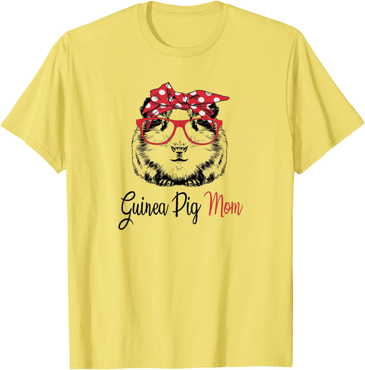 Funny Love Cavy Mom Gifts T Shirts & Hoodies Womens & Girls Kids Cute Wheek Lover Mama Guinea Pig Mom T-Shirt - Lemon Yellow