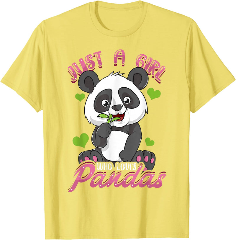 Panda Shirt & Tees Just A Girl Who Loves Pandas Shirt for Girls T-Shirt - Lemon Yellow