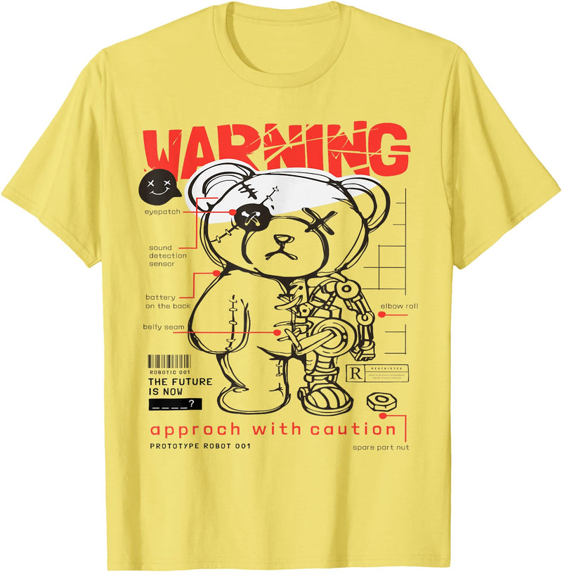 Prototype Robot Teddy Bear Funny T-Shirt - Lemon Yellow