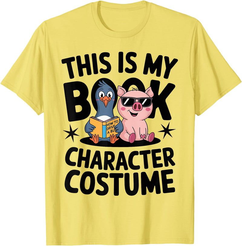 Book Character Fun Costumes This is My Book Character Costume Penguin Pig T-Shirt - Lemon Yellow