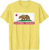 Graphic Club Inc. California Republic Flag - CA - Distressed Design - Classic T-Shirt - Lemon Yellow