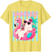 Funny Summerween Ghost Summer Halloween Vacation Summerween Funny Ghost Halloween Summer Floating in Flamingo T-Shirt -