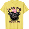 Cool Funny Gag Gifts Design Tee for Men Women I'm Head Heffa Just Ask Me Bossy Highland Cow Baseball Cap T-Shirt - Lemon