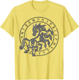 Norse mythology designs Norse Horse Sleipnir T-Shirt - Lemon Yellow