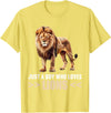 Lions Lion Lovers Shop Just a Boy who loves Lions Lion T-Shirt - Lemon Yellow