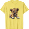 Lion Cubs Cute Lion Shirt Lions Lovers Gifts Lion Cub Angry Lion Lovers Lion Shirt Boys Girls Male Lions T-Shirt - Lemon Yellow