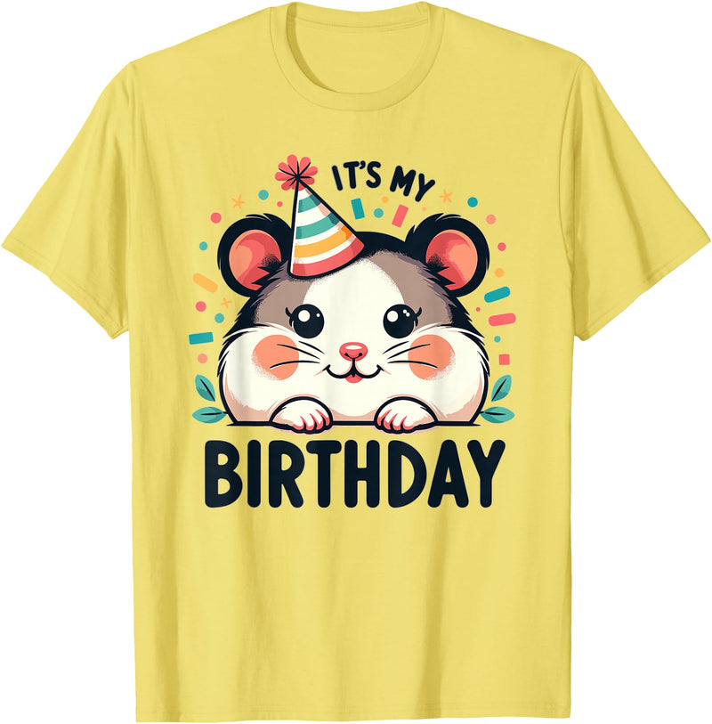 Hamster Birthday for Children It's My Birthday T-Shirt - Lemon Yellow