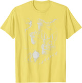 Retro Funny 90s Rabbit Bunny Howling to the Moon Graphic T-Shirt in Lemon Yellow