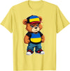 Ukrainian Teddy Bear Breakdance Rapper Ukrainian Flag Teddy Bear Ukraine Hip Hop T-Shirt - Lemon Yellow