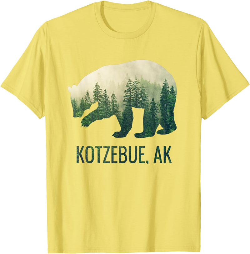 Kotzebue SE Alaskan Wild Bear & Nature Lover Kotzebue Grizzly Bear Southeast Alaska Forest Wildlife T-Shirt - Lemon Yellow