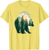 bear outfits for naturelovers and camper green bear double composition nature bears double T-Shirt - Lemon Yellow
