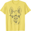 Funny Llama Alpaca Animal Lover Gifts Clothing Llama Alpaca Line Art T-Shirt - Lemon Yellow