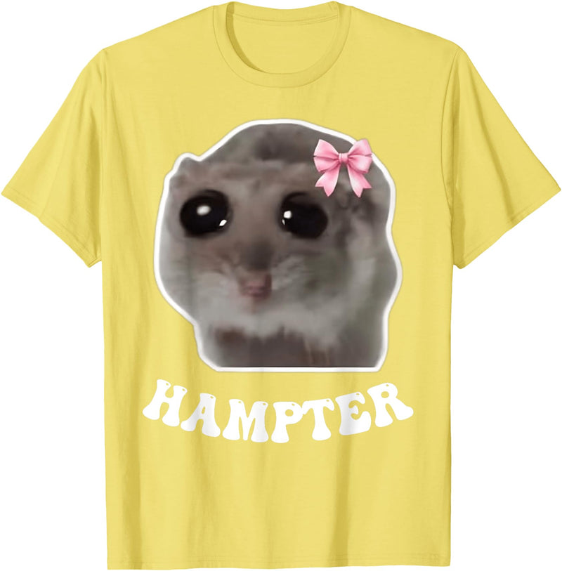Hampter Sad Hamster Meme Hamster Lover Oddly Specific Memes T-Shirt - Lemon Yellow