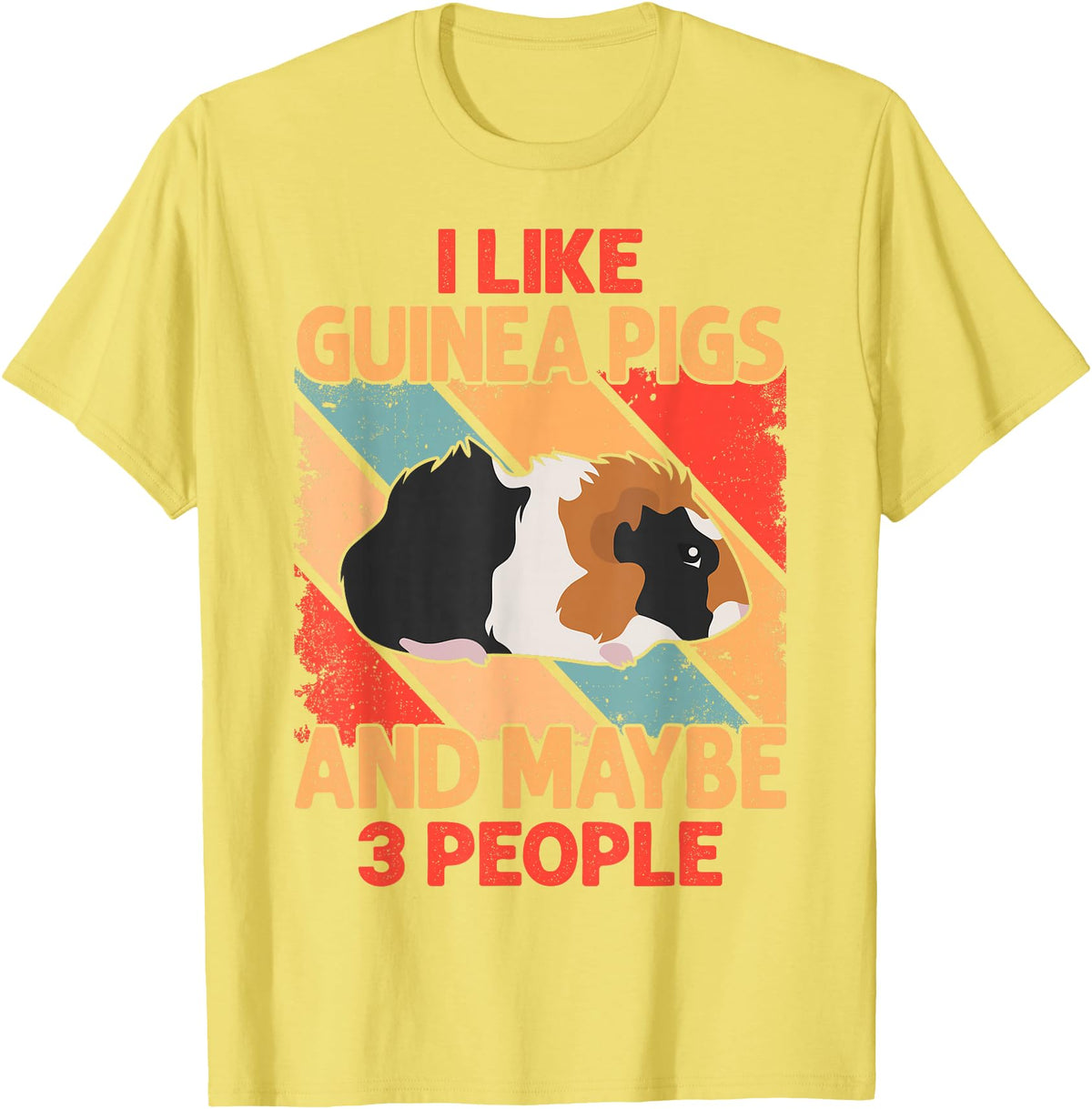 Funny Guinea Pig Gifts For Women Men Kids by DMTRY I Like Guinea Pigs And Maybe 3 People T-Shirt - Lemon Yellow