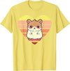 Cute Hamster Design Retro Heart Shape Vintage T-Shirt - Lemon Yellow