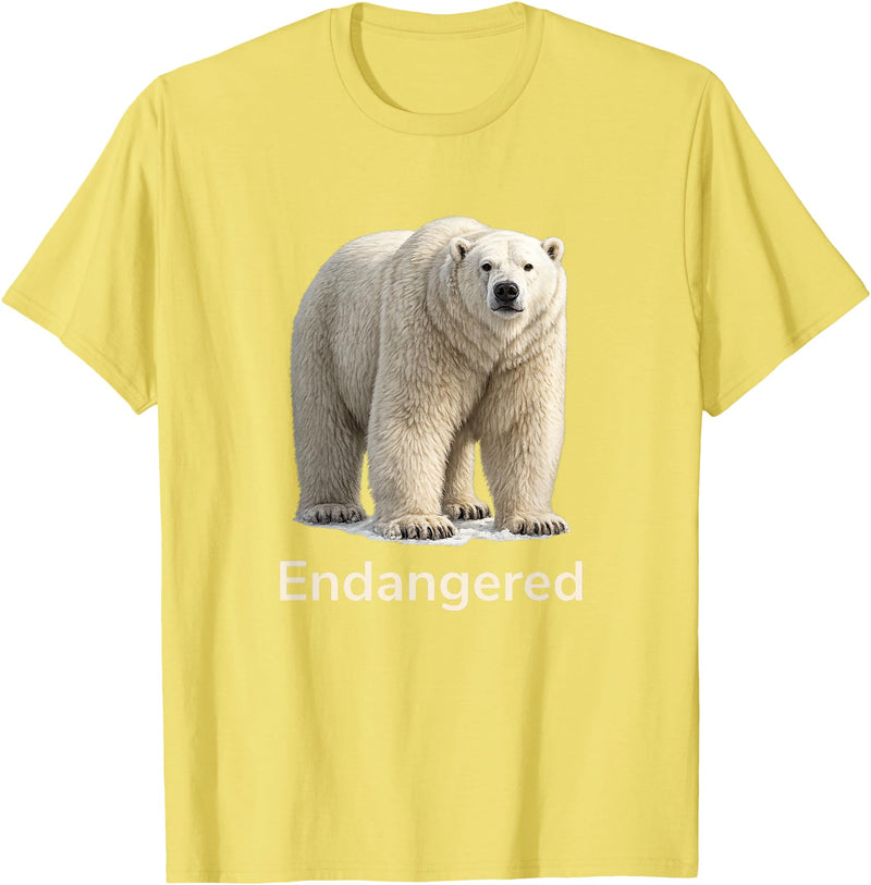 Endangered Animal Species Apparel Company Polar Bear Endangered Animal Species T-Shirt - Lemon Yellow