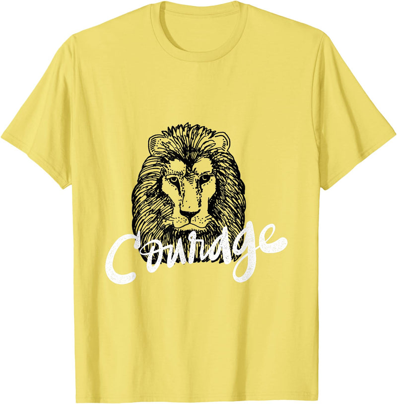 Totality Lion Head Courage T-Shirt T-Shirt - Lemon Yellow