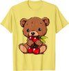 Cute Cherry Animals Cherry Bear Cute Bear Nature Cherry Fruit Artwork Wildlife T-Shirt - Lemon Yellow