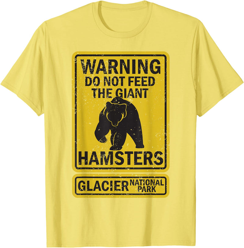 Montana Wildlife Nature Apparel Funny Glacier National Park Grizzly Brown Bear Souvenir Gift T-Shirt - Lemon Yellow