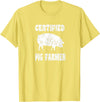 Pig Gifts for Men Women Boys Girls Toddlers by RJ - Unisex Adults Black Cotton 65% Polyester 35% Modern Animal Print Crew Neck Short Sleeve T-Shirt - Small - Office, Work - Casual - 1 Count - Lemon Yellow