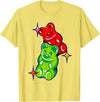 Urban Empyre Gummy Bear Candy Red Green T-Shirt - Lemon Yellow
