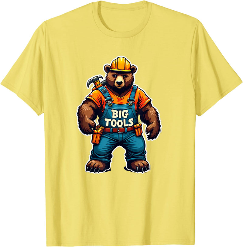 Jay Moe Design I Love Muscle Bear Funny Gay Big Tools LGBTQ Pride Vintage T-Shirt - Lemon Yellow