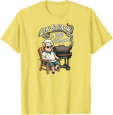 Pitmaster Pig Apparel Low & Slow Is My Tempo Pig BBQ Smoker T-Shirt - Lemon Yellow