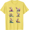 Easter Yoga Bunny Rabbit Spring Celebration Funny Yoga T-Shirt in Lemon Yellow