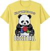 Grandio Design Cute Funny Animal Lover Gifts Panda Bocce Ball All I Want To Do Is Cute Funny Bear Player T-Shirt - Lemon Yellow