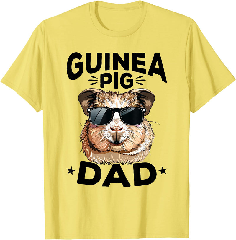 Funny Guinea Pig Pet Lover Rodent Lover Graphics Funny Guinea Pig Pet Lover Rodent Animal Guinea Pig Dad T-Shirt - Lemon Yellow