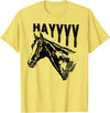 Funny Horse Riding Vintage Graphic Tee Funny Horse T-Shirt - Lemon Yellow