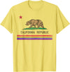 CALIFORNIA STATE FLAG LGBTQ GAY PRIDE RAINBOW TEES CALIFORNIA STATE FLAG BEAR LGBTQ GAY PRIDE RAINBOW PARADE T-Shirt - Lemon Yellow