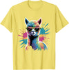 Funny Llama Lover Graphics Funny Llama Alpaca with Sunglasses Animal Graphic T-Shirt - Lemon Yellow