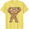 Snabdesign84 Bear Bodybuilder Bodybuilding Sports T-Shirt - Lemon Yellow