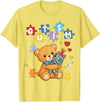 Cute Autism Awareness Puzzle Cute Autism Awareness Bear Colorful Puzzle T-Shirt - Lemon Yellow