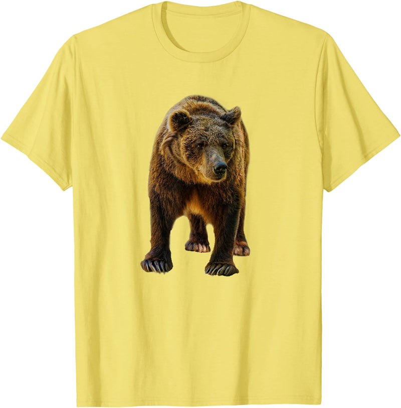 Bear Tees Grizzly Bear Vintage Graphic T-Shirt T-Shirt - Lemon Yellow
