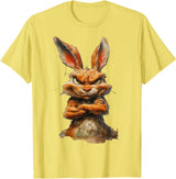 Grumpy Horror Rabbit T-Shirt in Lemon Yellow