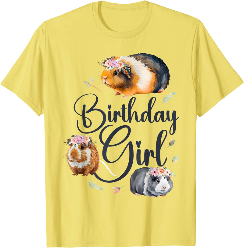 Cute Guinea Pig Lover HD0 Guinea Pig Birthday Girl T-Shirt - Lemon Yellow