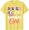 Cow Lover Birthday Men Women Kids Shirts & Gifts Sister of The Birthday Girl Farm Cow Matching Family Shirt T-Shirt - Lemon