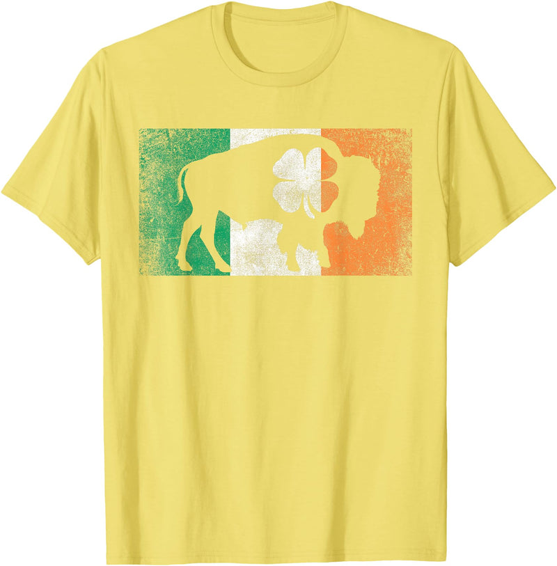Buffalo - Saint Paddys Funny Ireland Flag Buffalo - Shamrock St. Patrick's Day Irish Flag T-Shirt - Lemon Yellow