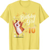 Giraffe Birthday Party by LazyPanda Guinea Pig Birthday Girl 10th Birthday Party 10 Year Old T-Shirt - Lemon Yellow