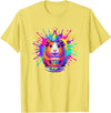 Cute Birthday Guinea Pig Rainbow Cake Party Hat Happy Birthday Guinea Pig Rainbow Cake Party Hat T-Shirt - Lemon Yellow