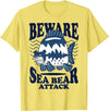 River Beautiful Day Beware Sea Bear Attack T-Shirt - Lemon Yellow
