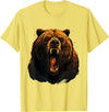 Forest Animal Art Bear Portrait Art Work Wildlife Animal Lovers Forest Motif T-Shirt - Lemon Yellow