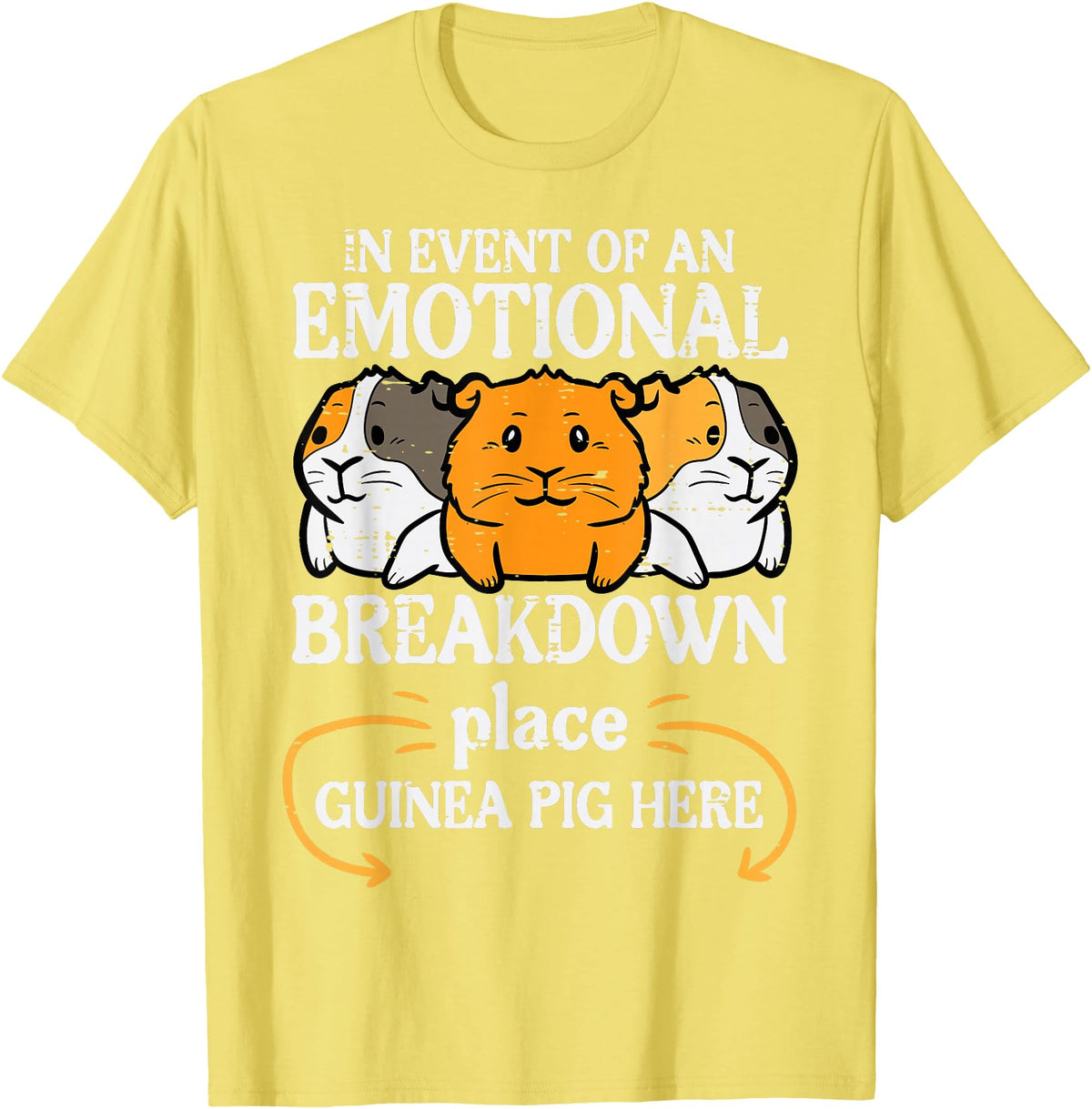 Guinea Pig Shirts For Men Women Kids Gift Emotional Breakdown Place Guinea Pig Cavy Pet Women Men Kids T-Shirt - Lemon Yellow