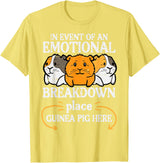 Guinea Pig Shirts For Men Women Kids Gift Emotional Breakdown Place Guinea Pig Cavy Pet Women Men Kids T-Shirt - Lemon Yellow