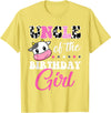 Cow Lover Birthday Men Women Kids Shirts & Gifts Uncle Of The Birthday Girl Family Matching Shirt Farm Cow T-Shirt - Lemon