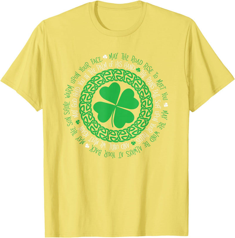 Irish Blessing Celtic Knot 4 Leaf Clover - St. Patrick's Day T-Shirt in Lemon Yellow