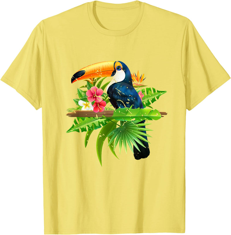 Toucan Bird Ornithologist Gift Idea Tropical Birds Exotic Summer Animal Toucan T-Shirt - Lemon Yellow